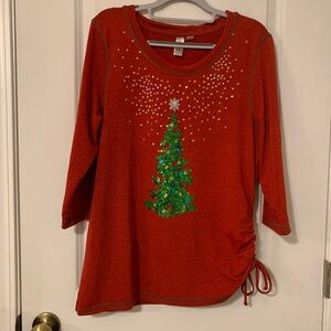 Festive Red Christmas Tree Sweater